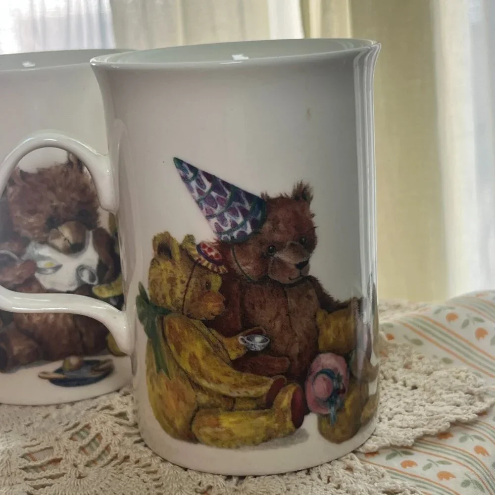 Roy Kirkham White Bear Print Bone China Mugs, Set of 2, One Size - Picture 4 of 10